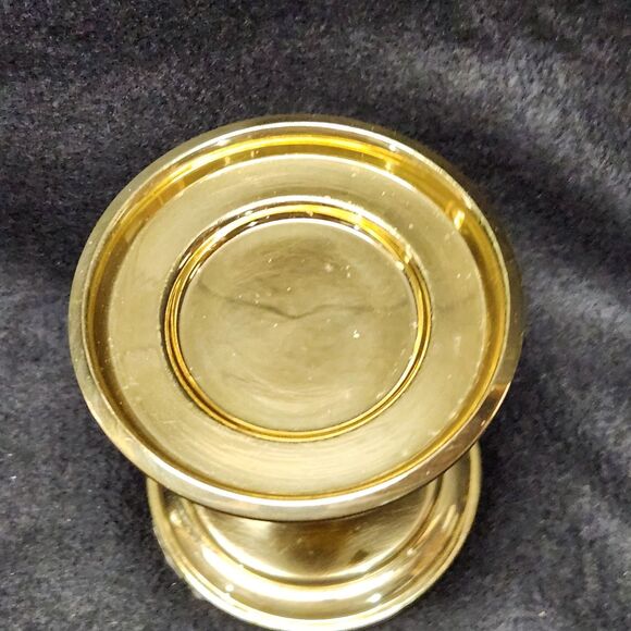 PartyLite Brass Pillar Candle Holder Falmouth 3 1/2” - Picture 4 of 5